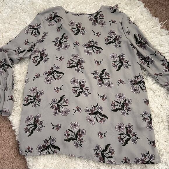 Loft Outlet Multicolored Floral Ruffle Blouse Top Size M - Picture 6 of 8